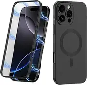 Jarttarn Matte Magnetic Case Compatible with iPhone 16 Pro Max Case, [Built-in Magnetic] [Compatible with Car Mount], Hard Pc Shell Shockproof Case Cover for iPhone 16 Pro Max (Black)