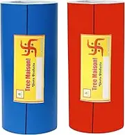 TREEMAISON Vinyl Vastu Tape for vastu dosh Correction Small 3-4 inch Approx.10 feet (Blue-Red, 10 feet Approx.)