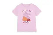 Peppa Pig Childrens/Kids I Love My Mummy T-Shirt (Light Pink) - UTTV5157