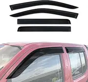 AUSGO Weathershields Compatible with Nissan Navara D40 Dual Cab 2005-2015, Injection Weather Shields Window Visors Wind Deflectors Sun Rain Guard 4PCS Set