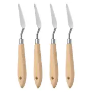 4pcs 7# Painting Palette Knife Pointy Stainless Steel Art Spatula Scraper Tool