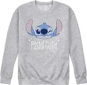 [Disney] Lilo & Stitch - Stitch's A Pastel Cutie - Men's Crew Neck Fleece Pullover