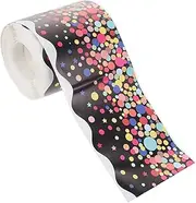 Uonlytech 1Roll Colorful Wave Border Trim Decal Flexible Classroom Sticker for Bulletin Board Chalkboard Decor for Creative Crafting Easy Decoration