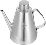 Stainless Steel Oil Dispenser 700ML - Dust-Proof Vinegar Bottle, Sauce Container for Kitchen and Restaurant, Olive Oil Dispenser Bottle, Silver, 15CM