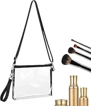 Clear Stadium , Clear Bag - Clear Bag | Messenger Zipper Bag, Clear Fanny Pack for Concerts and Sports, Black, Se référer au descriptif