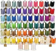 63 Spool Colors Embroidery Thread Set 40wt Polyester & Thread Rack 1100Y