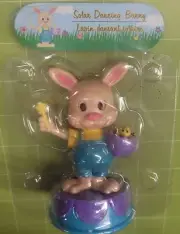 Solar Powered Dancing Easter Bunny Bobblehead Toy NIB NOS Spring