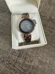 NIB Anne Klein Women's AK/2512GYRG Diamond-Accented Rosegold-Tone Grey Watch