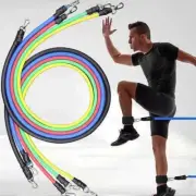 11pcs TPE Resistance Band Set Fitness Band Pull Rope Elastic Training Band Wi...