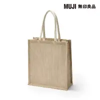 在飛比找momo購物網優惠-【MUJI 無印良品】黃麻購物袋A4縱型 原色