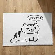 CEVAN Dirt Trapper Doormat Extra Large Living Room Floor Mats Indoor Non Slip Cat Christmas xl Bathroom Black And White 50x80cm