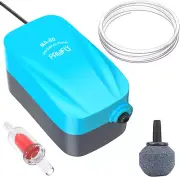 Aquarium 15-40GPH Compact Air Pump Quiet Oxygen Aerator Pump with Air Stone/Nano