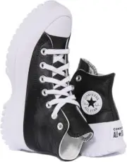 Converse Women's High-Top Sneaker, Black White, 7.5 US NEW