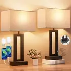 Nightstand Table Lamps Bedrooms Set 2 - Touch Bedside Lamp USB C 3 Way Dimmable