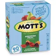 Mott's Medleys Fruit Snacks, Assorted Fruit Gluten Free Snacks, Family Size, 90