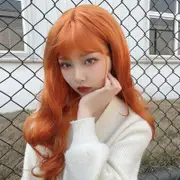 Orange Curly Wig With Bangs Hair Pieces For Women Women Styling Hair Piece