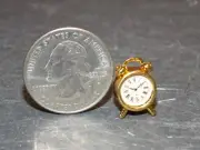 Dollhouse Miniature Alarm Clock Gold Metal B 1:12 inch scale B315 Dollys Gallery