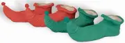 Elf Shoes Fairy Grinch Rubber PVC Costume Accessory Adult Red Green