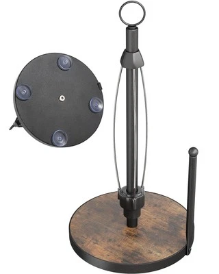 One-Hand Tear Paper Towel Holder Countertop, Farmhouse Wood Paper Towel Roll ...