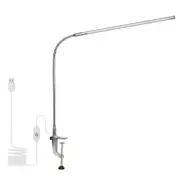 USB Clip-on Desk Lamp White Lighting Touching Control Dimmable LEDs Reading Light
