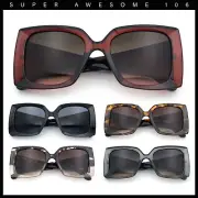 Womens Bold Thick Plastic Butterfly Squared Rectangle Oversize Diva Sunglasses