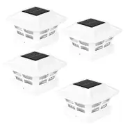 Solar Post Cap Lights for Wooden Posts Garden Decoration White