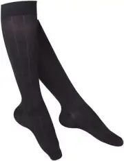 TOUCH Combed Cotton Ribbed Knee High Compression Socks 15-20mmHg (Black) Small