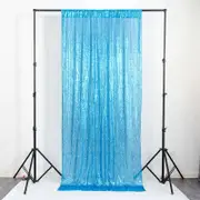 Lake Blue Shimmer Sequin Wall Backdrop Curtain