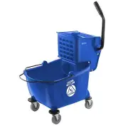 Commercial Mop Bucket with Side Press Wringer, 26 Quart, Blue