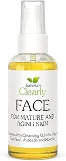 FACE, Natural Oil Cleanser Face Wash and Makeup Remover | Anti Ageing Cleansing Oil with Rosehip, Borage, Avocado, Sea Buckthorn and Vegan Squalane | Pure, Water Free, Made in USA (Mature Skin)