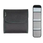 Nylon 3 Slot Pouch Wallet Case for 25mm-82mm UV CPL ND IR Filter Black