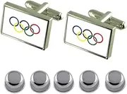 [Select Gifts] Shirt Dress Studs Olympic Movement Flag Cufflinks