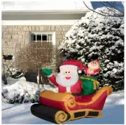 3.5' Self-Inflatable LED Lightning Santa and Sleigh Christmas Yard Decor