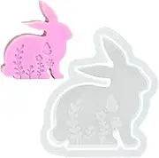 Silicone Bunny Casting Mold, Handmade Easter Spring Candle Mold, Smooth Inner Wall for Chocolate, Jelly, Ornaments, Soap, Plaster, Crafting and Art Projects, 1 Piece