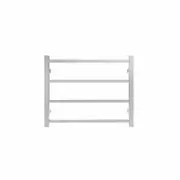 Commercial Square 4 Bar Brushed Stainless Steel PVD Heated Towel Rail