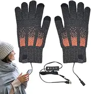 [Generic] Electric Gloves,USB Electric Heated Fishing Gloves - 3 Levels Thermal Ski Gloves, Removable Winter Touchscreen Heated Gloves for Cycling, Driving, Hiking