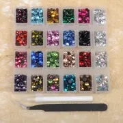 Massive Beads 6800+PCS Mixed 5 Sizes Flatback round Glass Hotfix Iron Rhinestone