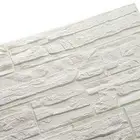 3D Brick Textured Pattern Wall Panels Wallpaper Self-Adhesive PE 12PCS White