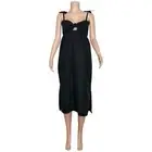NWT EMERSON FRY Cayman Organic Linen Midi Dress, Black, Small