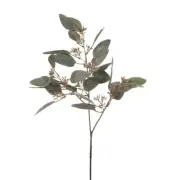 Artificial Silk Australian Native Eucalyptus Leaf and Seed Greenery Spray - G...