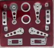 AUSTIN-MORRIS-ROVER MINI COOPER INTERIOR DOOR HANDLES ALUMINUM WITH COOPER LOGO