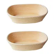 2PK Brunswick Bakers Oval Rattan 23cm Bread Banneton Basket Sourdough Basket