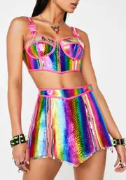 [Club Exx] Prismatic Empress Hologram Skirt