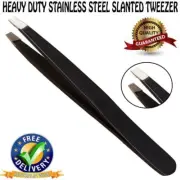 AUSTODEX PROFESSIONAL EYEBROW TWEEZER PLUCKER PULLER SLANT TIP STAINLESS STEEL
