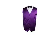 Mens Dark Purple Plain Vest Waistcoat