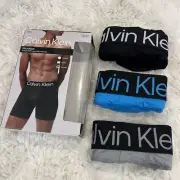 Calvin Klein Men's Intense Power Microfiber Boxer Brief 3-Pack Black/Grey/Blue