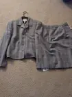 Talbots Gray Blazer & Skirt Suit Set Size 16 Wool And Cashmere Blend