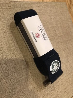 Manduka Align Yoga Strap - Lightweight Cotton, Secure, Slip Free Support, Navy