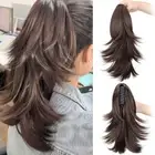 Ombre Short Layered Ponytail Wig Clip in Pony Tail Hairpiece Party
