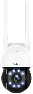 SpotCam PT1 2.5K Cloud Spotlight WiFi+PoE Business Pan/tilt IP Camera, Indoor/Outdoor, Two Way Audio, Night Vision, Human Detection, IP65, Support SD Card, Free 24 Hour Cloud Recording, Made in Taiwan
